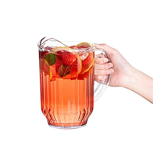 Restaurantware-RW Base 60 Ounce Beer Pitcher, 1 Durable Restaurant Pitcher - Hard Plastic, Serve Soda, Lemonade, Juice, Or Sangria, Clear Plastic Water Glass, For Bars, Parties, Or Homes,