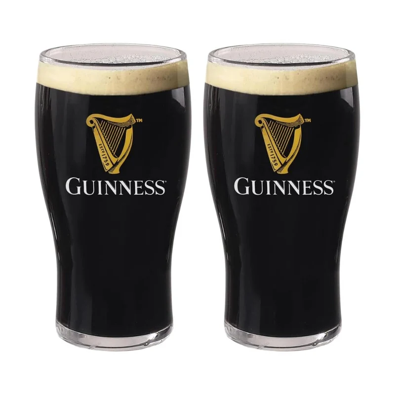 LORD'S ROCKS Guinness Official 20oz Pint Glasses – Set of 2, Branded Tulip Shape Beer Glassware – Classic Irish Pub Style