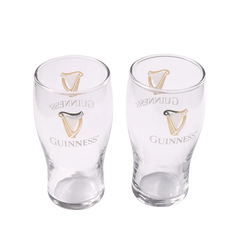 LORD'S ROCKS Guinness Official 20oz Pint Glasses – Set of 2, Branded Tulip Shape Beer Glassware – Classic Irish Pub Style