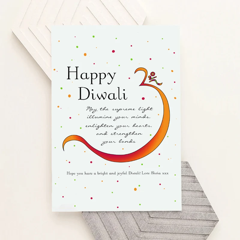 Personalised Personalised Diwali Colourful Om Symbol Framed Print