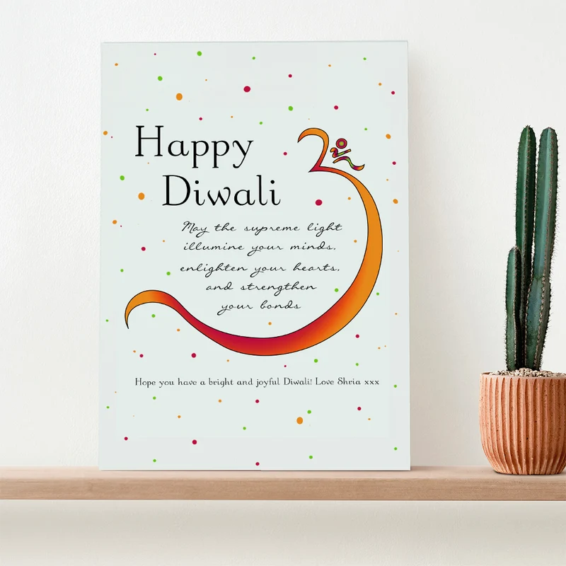 Personalised Personalised Diwali Colourful Om Symbol Framed Print