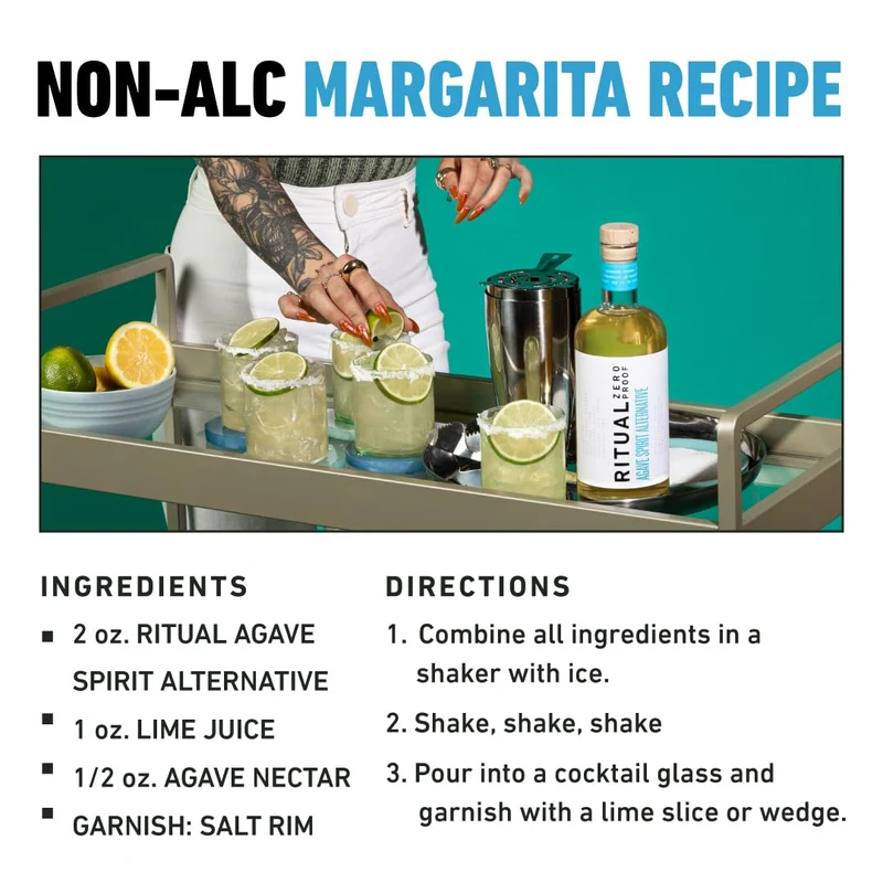 RITUAL ZERO PROOF Agave Spirit Alternative | Award-Winning Non-Alcoholic Spirit | 25.4 Fl Oz (750ml) | Zero Calories | Sustainably Made in USA | Make Delicious Alcohol Free Cocktails