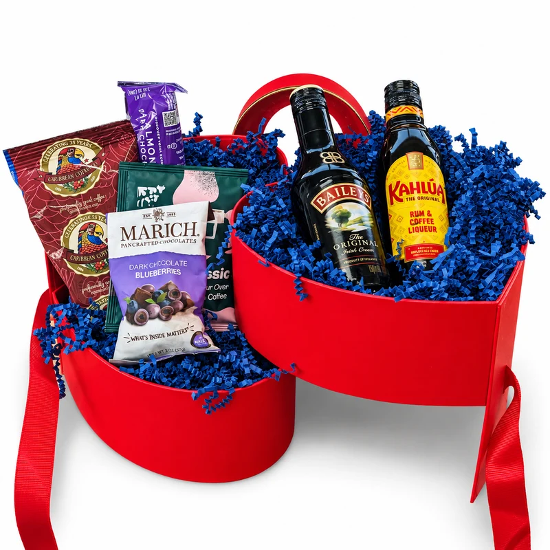 Boozy Coffee Heart - Valentine's Day Gift Basket for Men