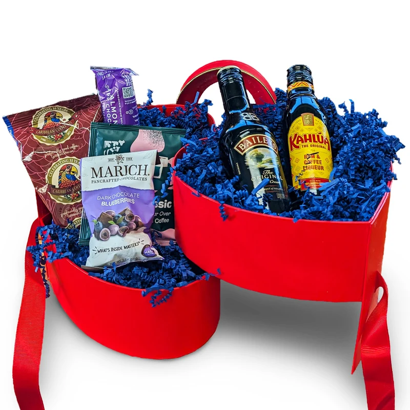 Boozy Coffee Heart - Valentine's Day Gift Basket for Men