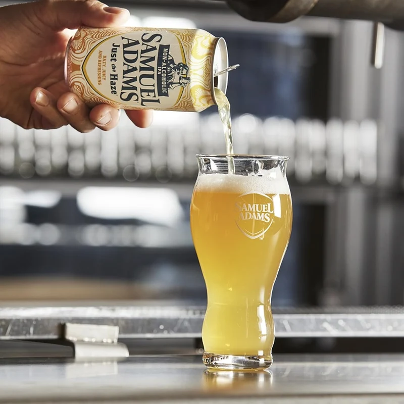 Samuel Adams 12 Pack Just the Haze Non-Alcoholic Hazy IPA Brew - Dealcoholized Sam Adams Craft Beer - 12oz Cans - Sabro, Citra, Mosaic, Cascade Hops