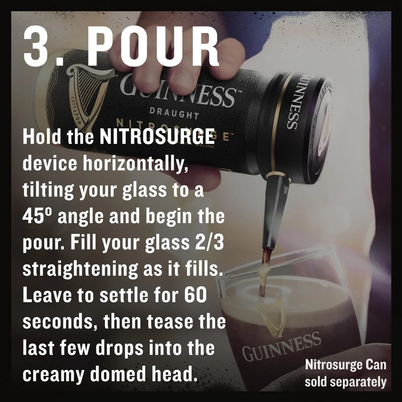 Guinness Draught Nitrosurge Device, Stout Beer, Perfect Pub Pour at Home, Rich Smooth Head & Sweetness of Malt Balanced with Hops, Cans Sold Separately, Device Only, Black