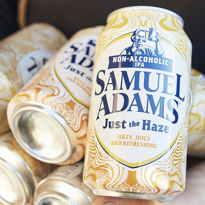 Samuel Adams 5 Pack Just the Haze Non-Alcoholic Hazy IPA Brew - Dealcoholized Sam Adams Craft Beer - 12oz Cans - Sabro, Citra, Mosaic, Cascade Hops