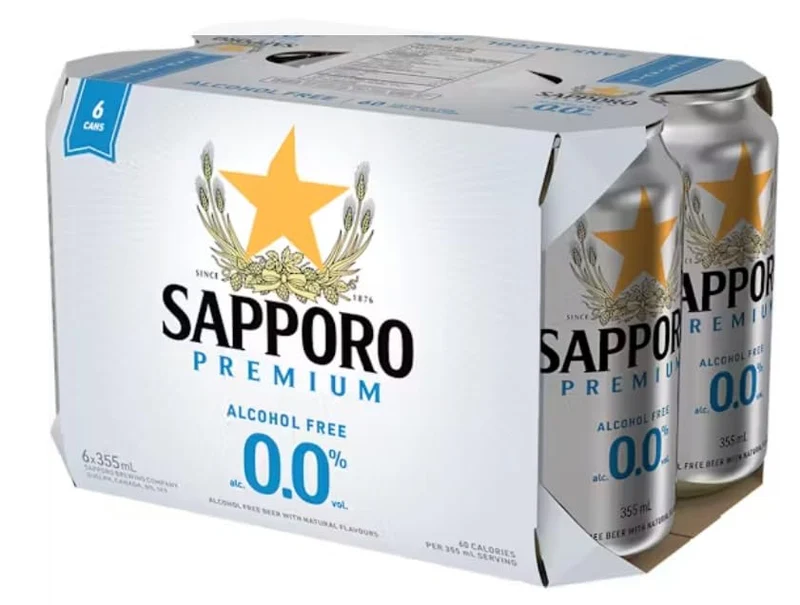 Sapporo Premium Non-Alcoholic Beer - 6-pack 12oz cans