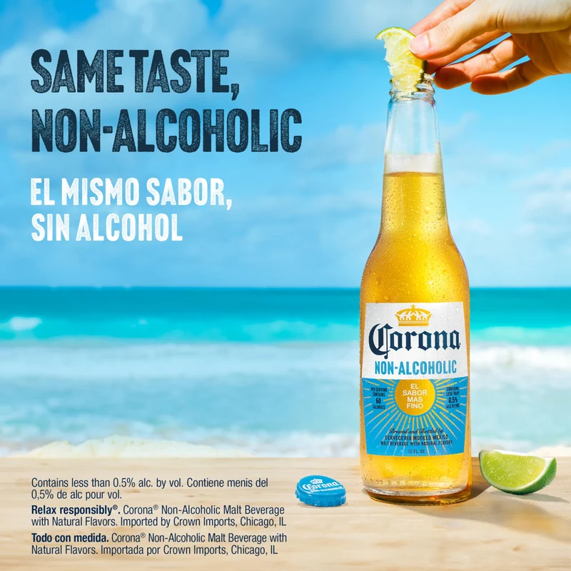 Corona Non-Alcoholic Malt Beverage Mexican Import Brew, 6 pk, 12 fl. oz. Bottles, less than 0.5% ABV