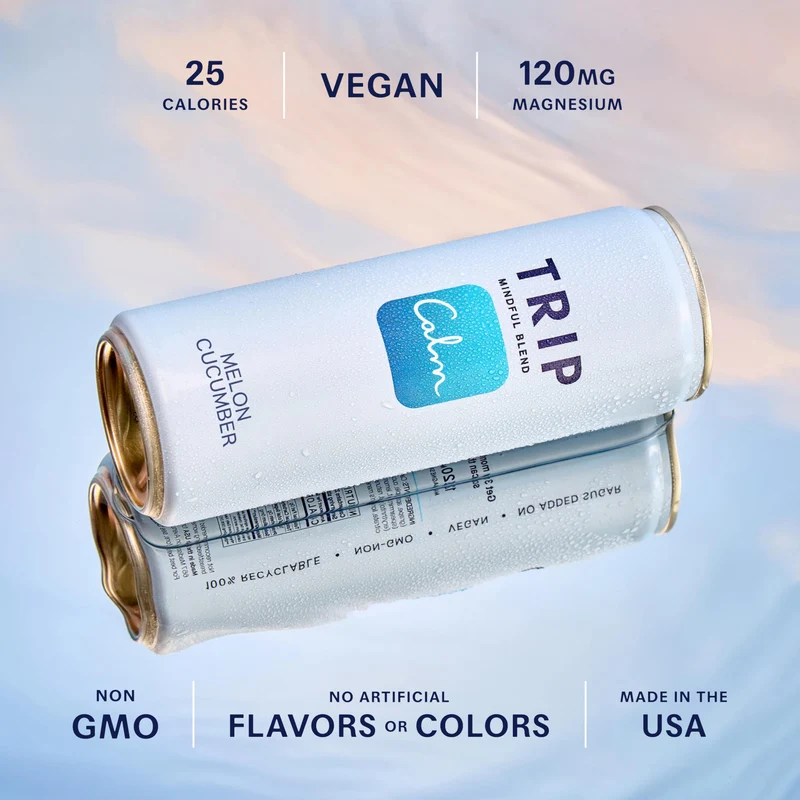 TRIP Mindful Blend, Lightly Sparkling Adaptogen Seltzer, Non-Alcoholic Mocktail with Magnesium, Ashwagandha, Lions Mane & L Theanine, No Added Sugar, Vegan, Original Variety Pack, 12 Oz, 12Pk