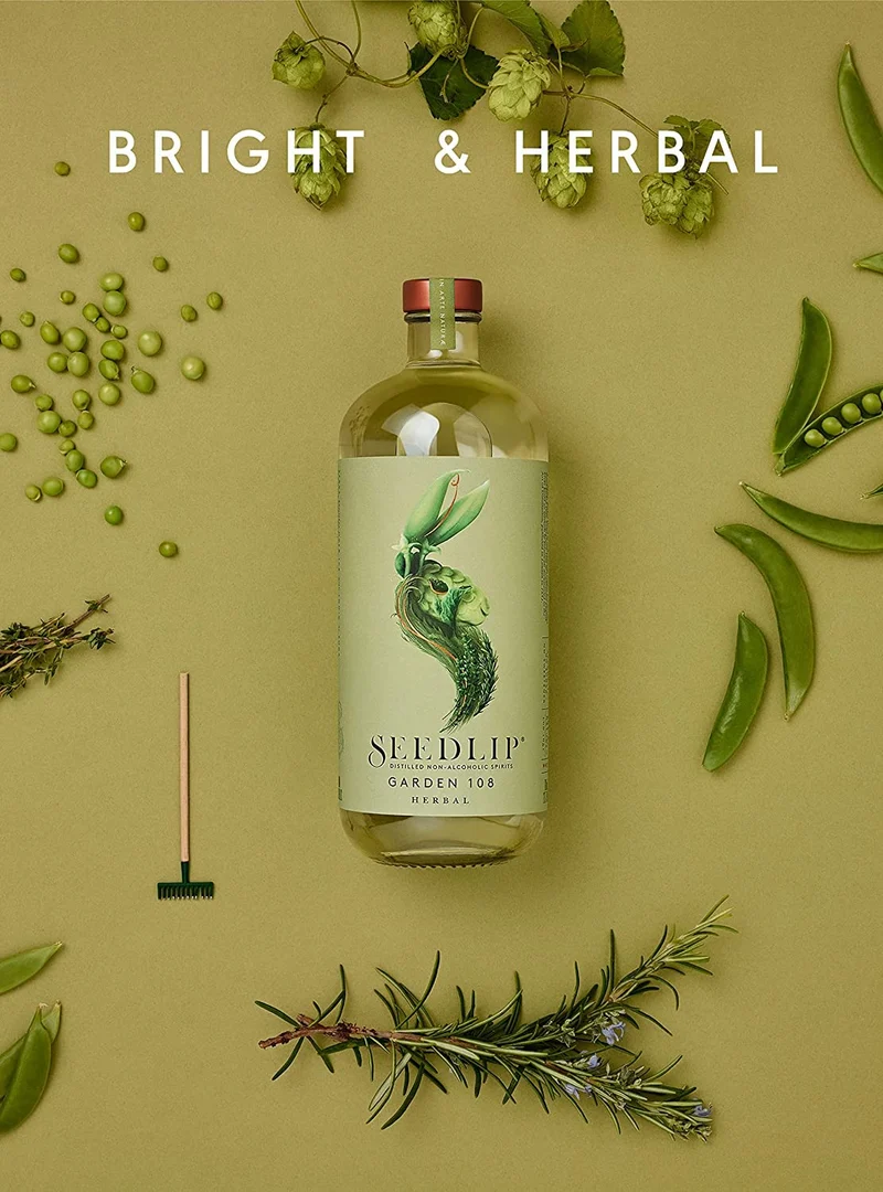 Seedlip Garden 108 - Non-alcoholic Spirit | Calorie Free, Sugar Free | Non-alcoholic Cocktails | 23.7fl oz (700ml)