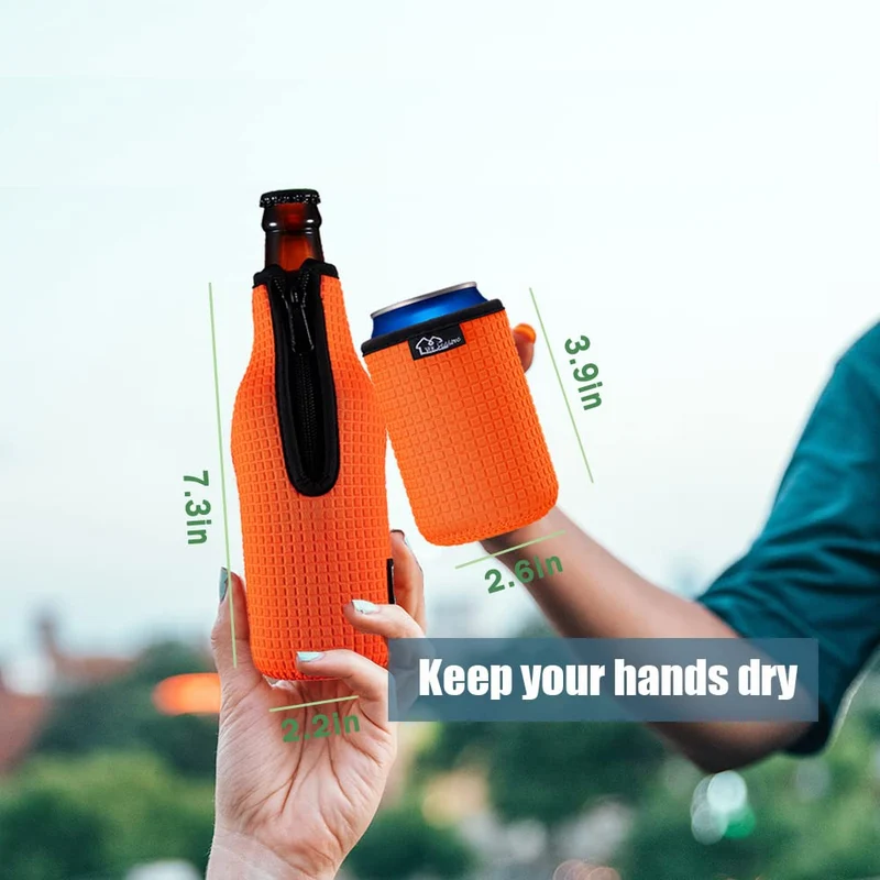 WK ieason 12oz Standard Can Sleeves Insulators Sleeves 12OZ Beer Bottle Jacket Sleeves Coolers Holder Non-slip Neoprene(Black)