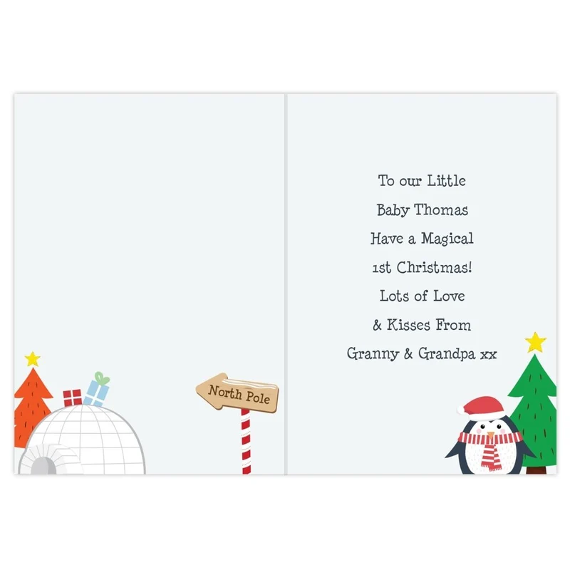 Personalised Christmas Penguin Card