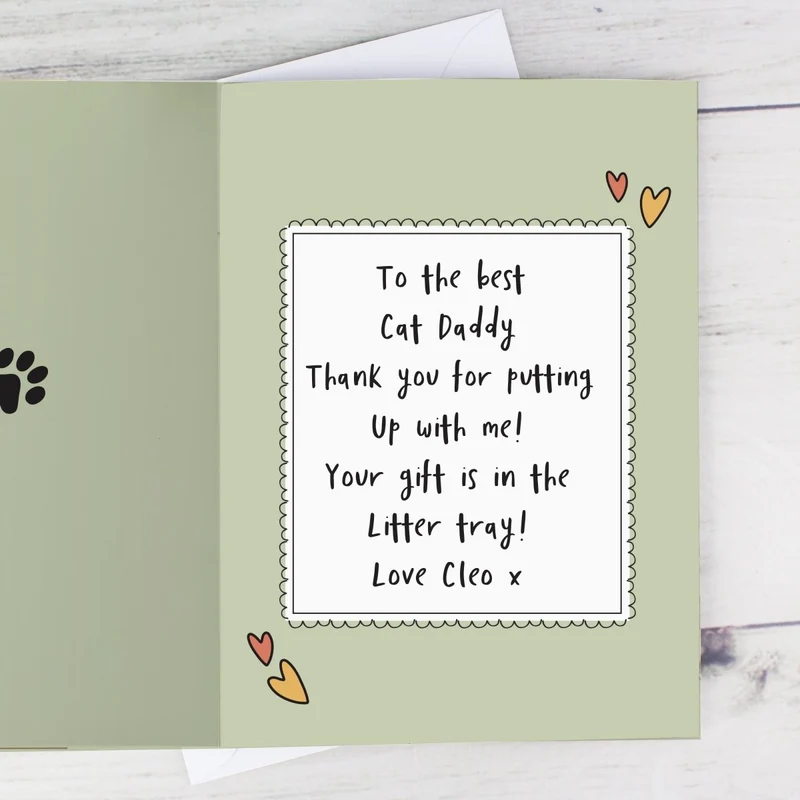 Personalised From The Cat Photo Upload Card