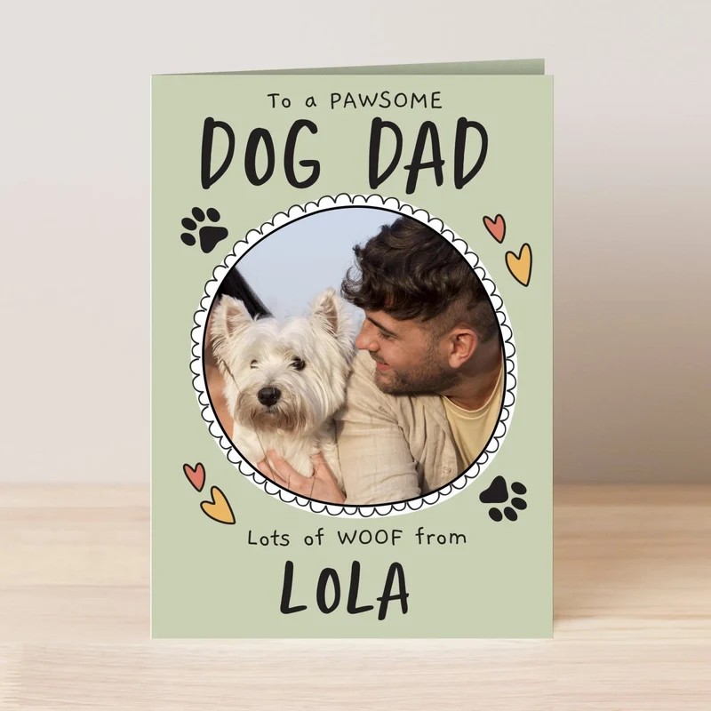 Personalised From The Dog Photo Upload Card