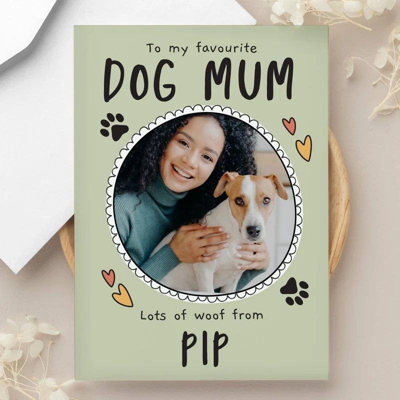Personalised From The Dog Photo Upload Card