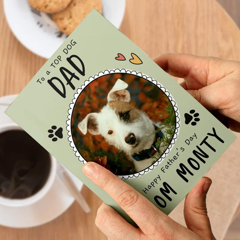Personalised From The Dog Photo Upload Card