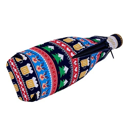 Reindeer and Beers Christmas Pattern Beer Bottle Coolie (1)