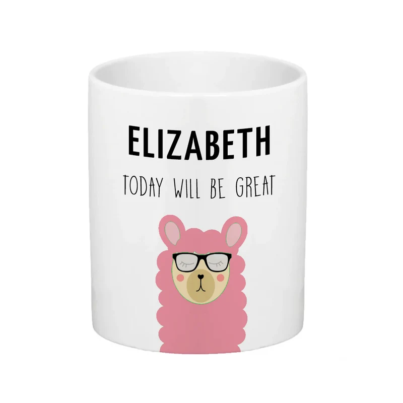 Personalised Personalised Ceramic Kids Pencil Pot - Llama Icon
