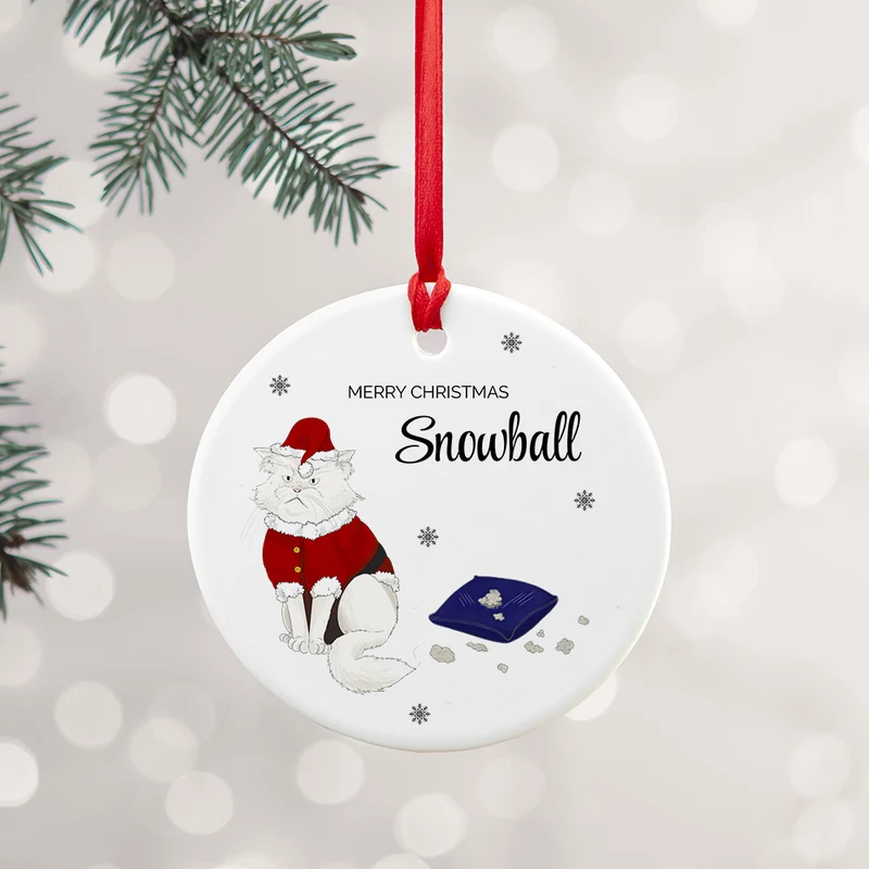 Personalised Personalised Cat Christmas Ornament