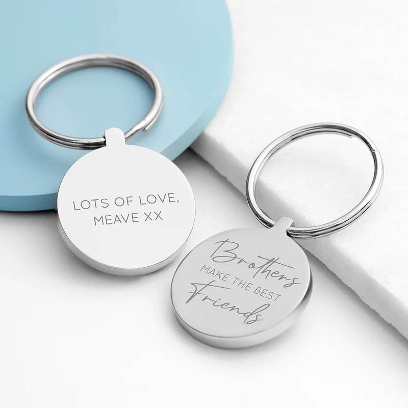 Personalised Personalised Brothers Round Keyring
