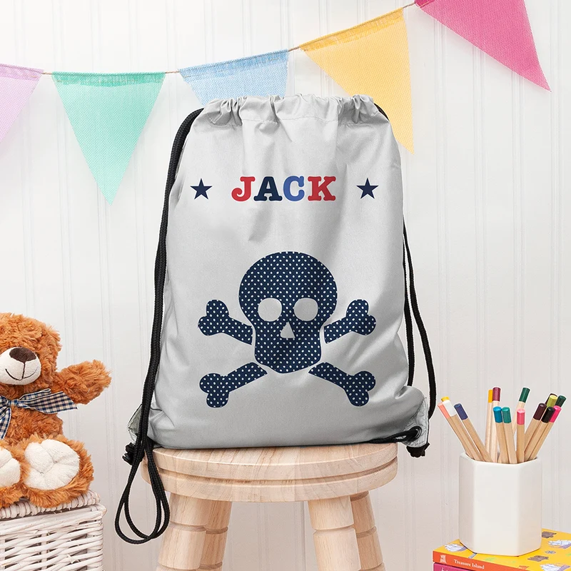 Personalised Personalised Boy's Silver Waterproof Swim Bag