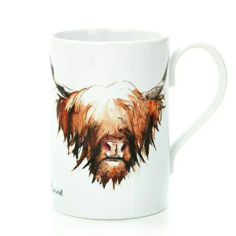 Porcelain Scottish Mug with Highland Cow Design