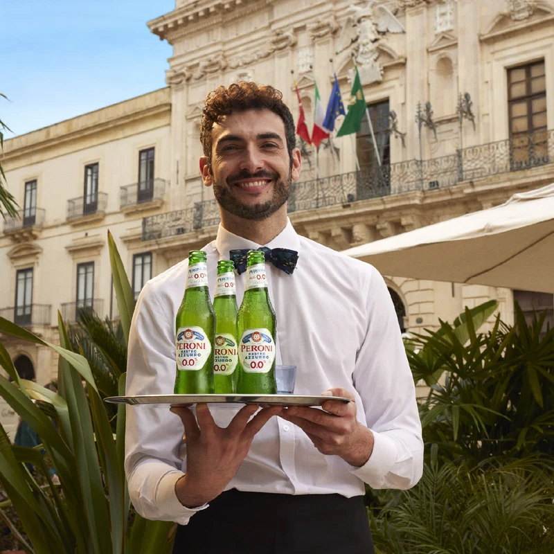 Peroni Nastro Azzurro 0.0% Non-Alcoholic Beer, Italy - 24 X 330ML