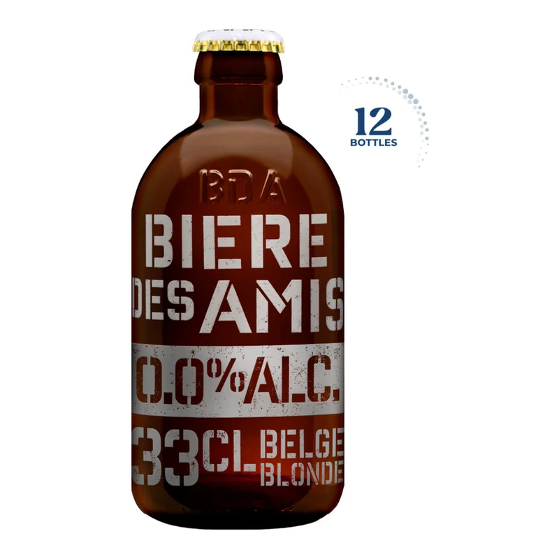 Bière des Amis Blonde 0.0% Non-Alcoholic Beer, Belgium - 12 X 330ML
