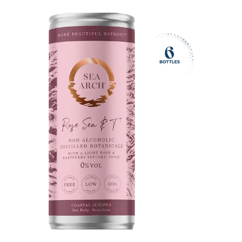 Sea Arch Rose Sea & T Non-Alcoholic Gin & Tonic, UK - 1 X 250ML