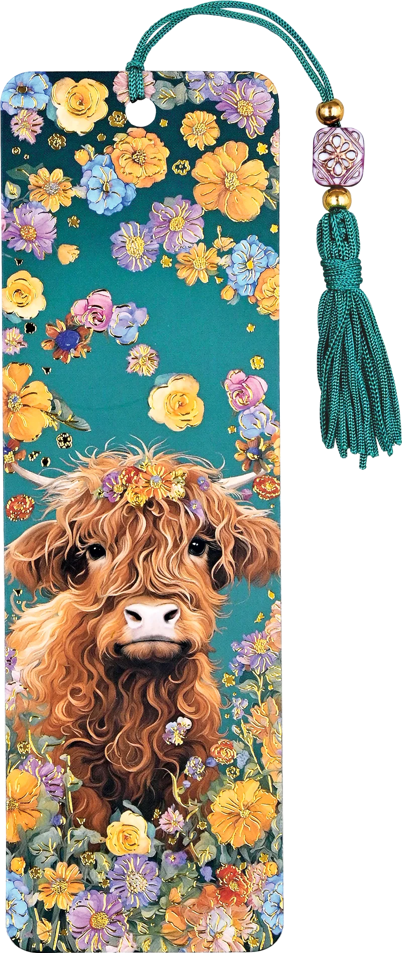 Highland Cow Beaded Bookmark