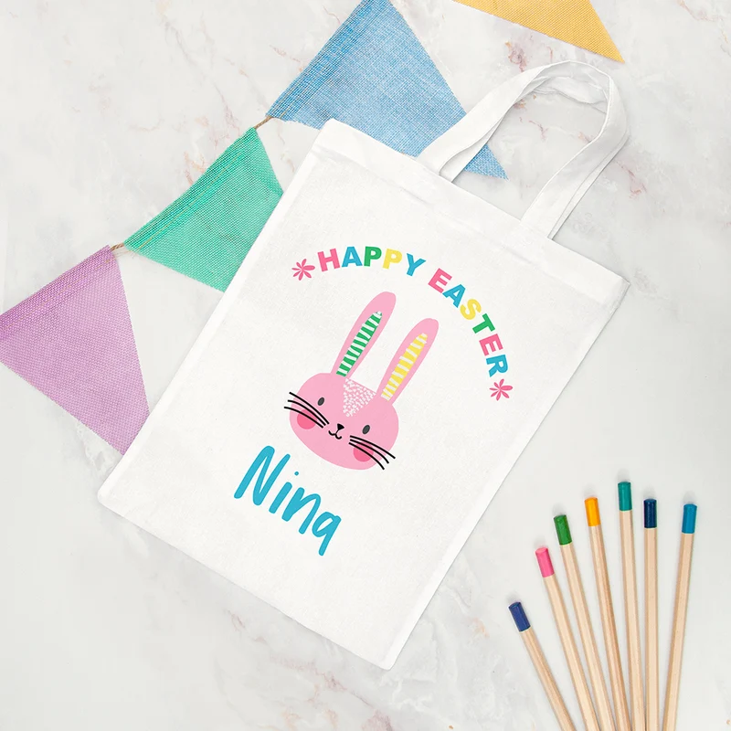 Personalised Personalised Rabbit Easter Egg Hunt Bag