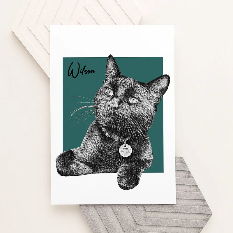Personalised Personalised Pet Portrait Sketch Print