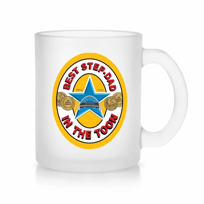 Best Dad in the Toon Frosted Glass Mug