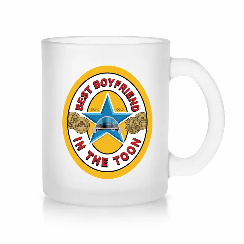 Best Boyfriend in the Toon Frosted Glass Mug