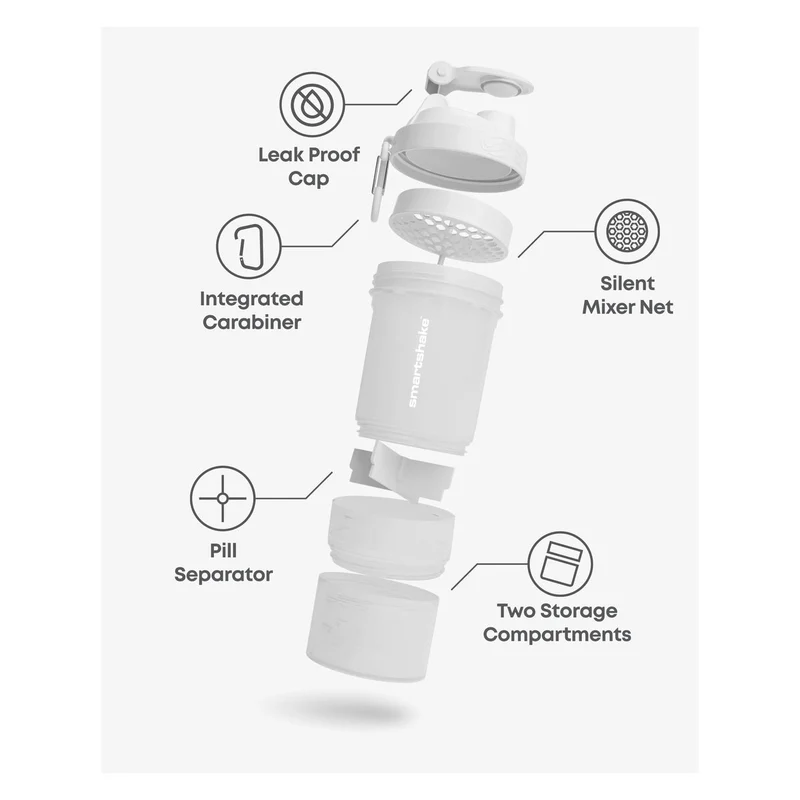 SmartShake Original 2GO Pure White Shaker - 600ML