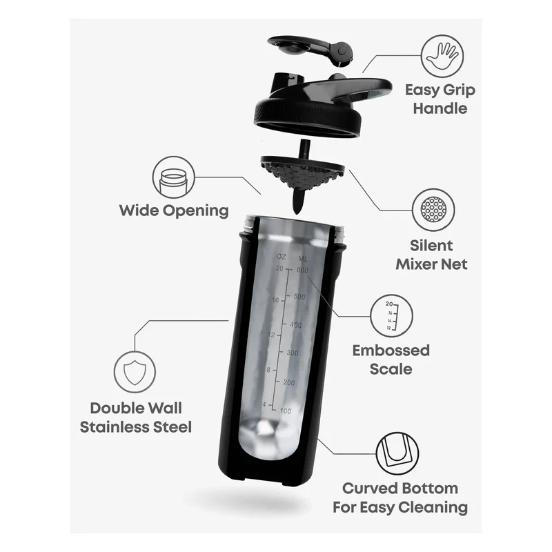 SmartShake Insulated Steel Black - 750ML