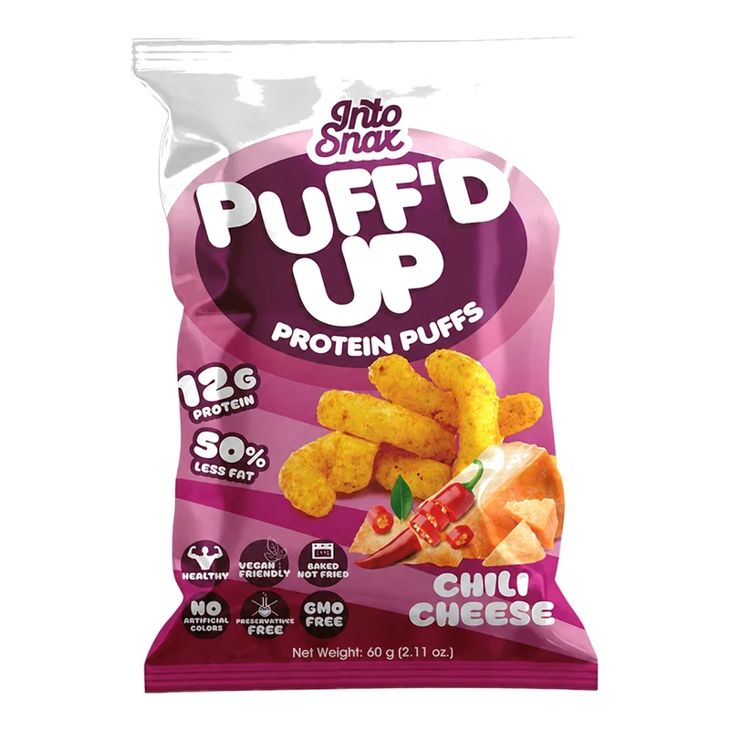 IntoSnax Puff'd Up Protein Chips Chilli Cheese - 20 X 60G