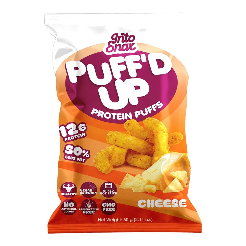IntoSnax Puff'd Up Protein Chips Cheese - 20 X 60G