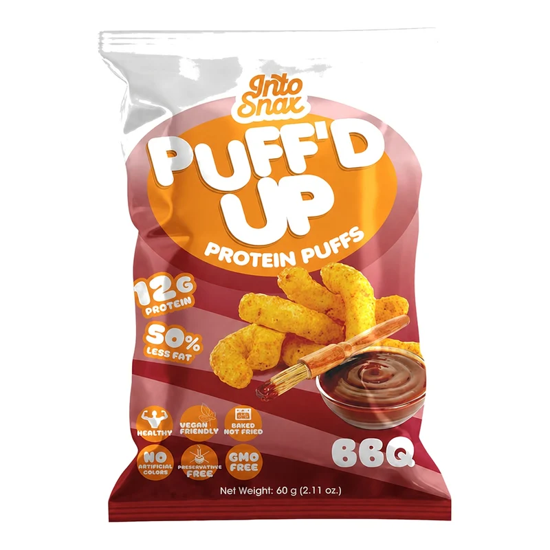 IntoSnax Puff'd Up Protein Chips BBQ - 20 X 60G