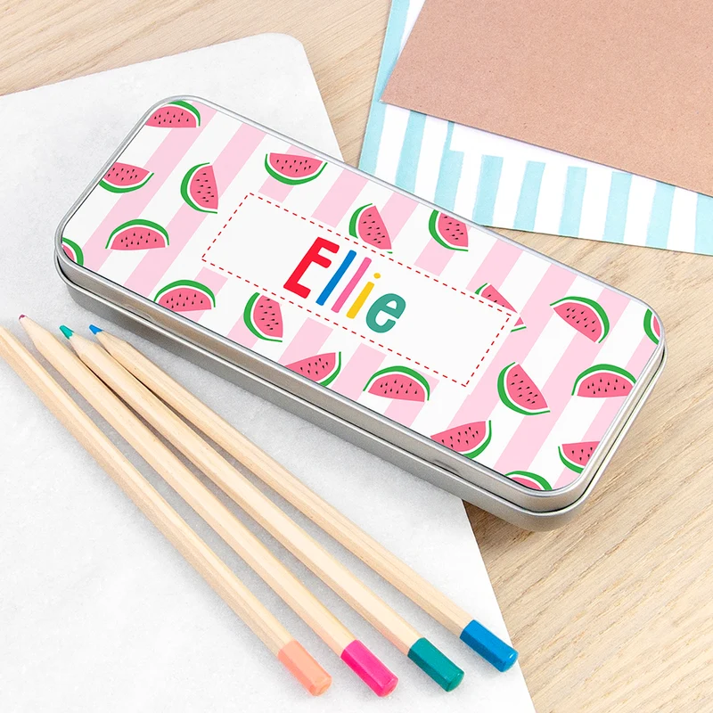 Personalised Personalised Melon Pattern Pencil Case Tin