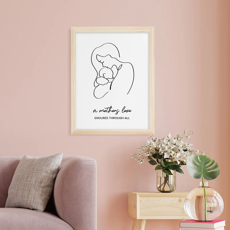 Personalised Personalised Line Art New Mum and Babys Love Print