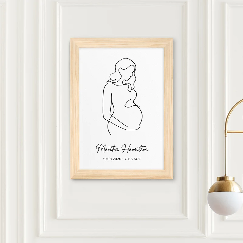 Personalised Personalised Line Art Mum to Be Print