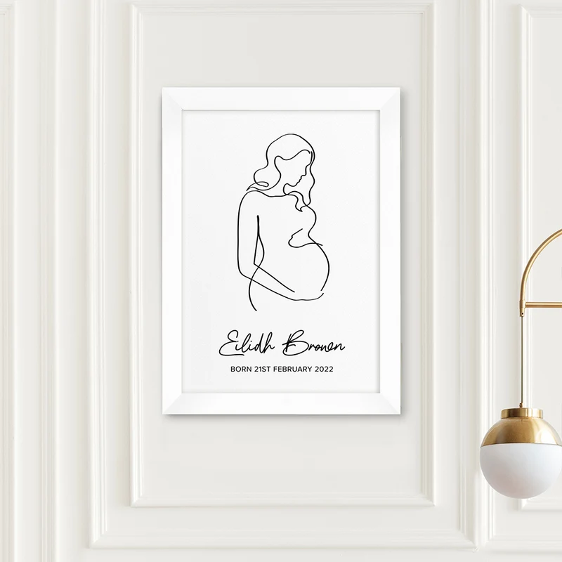 Personalised Personalised Line Art Mum to Be Print