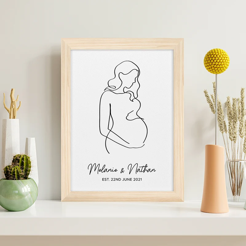 Personalised Personalised Line Art Mum to Be Print