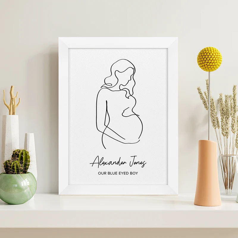 Personalised Personalised Line Art Mum to Be Print