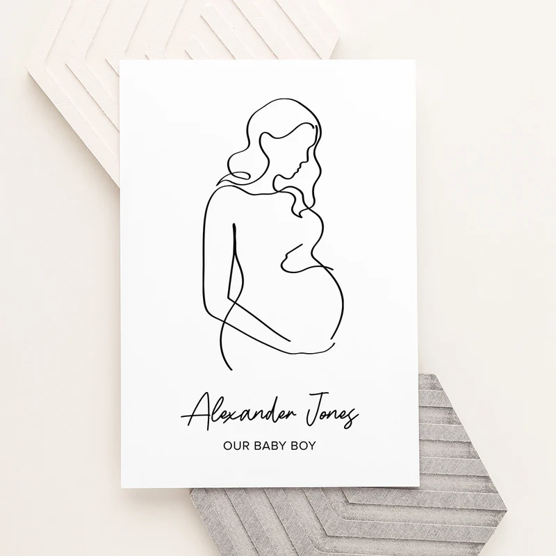 Personalised Personalised Line Art Mum to Be Print