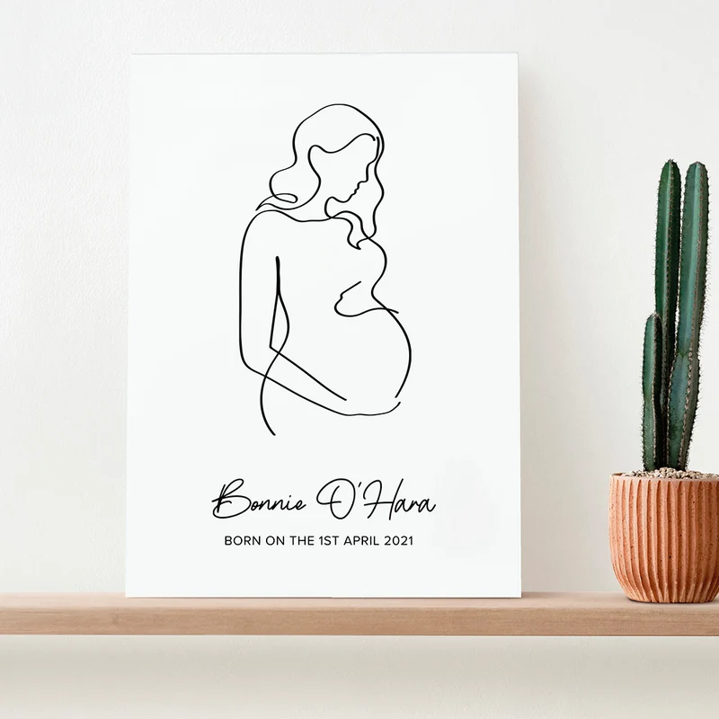 Personalised Personalised Line Art Mum to Be Print