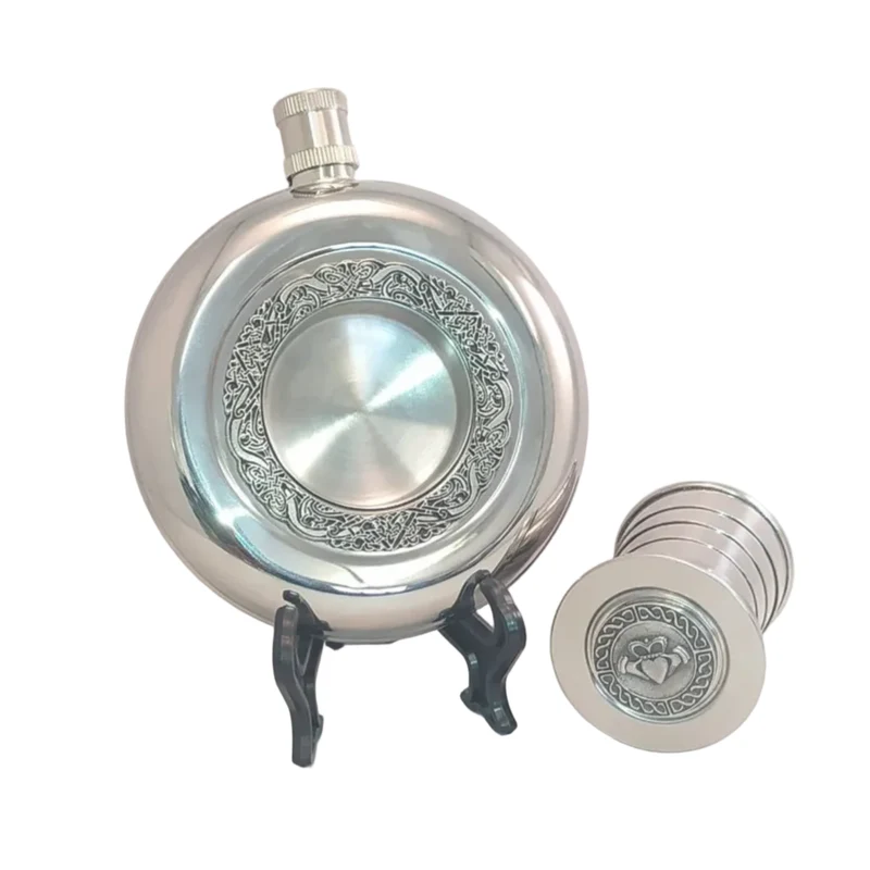 Round Pewter Flask