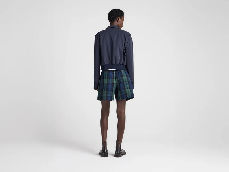 WOMENS CROPPED BLAZER IN NAVY